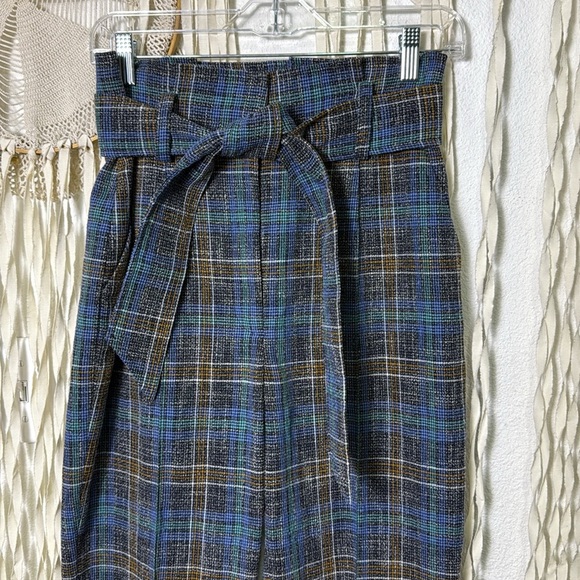 Veronica Beard Clerrence Plaid Tweed High Waist Cropped Paperbag Trouser size 6 - Picture 4 of 13